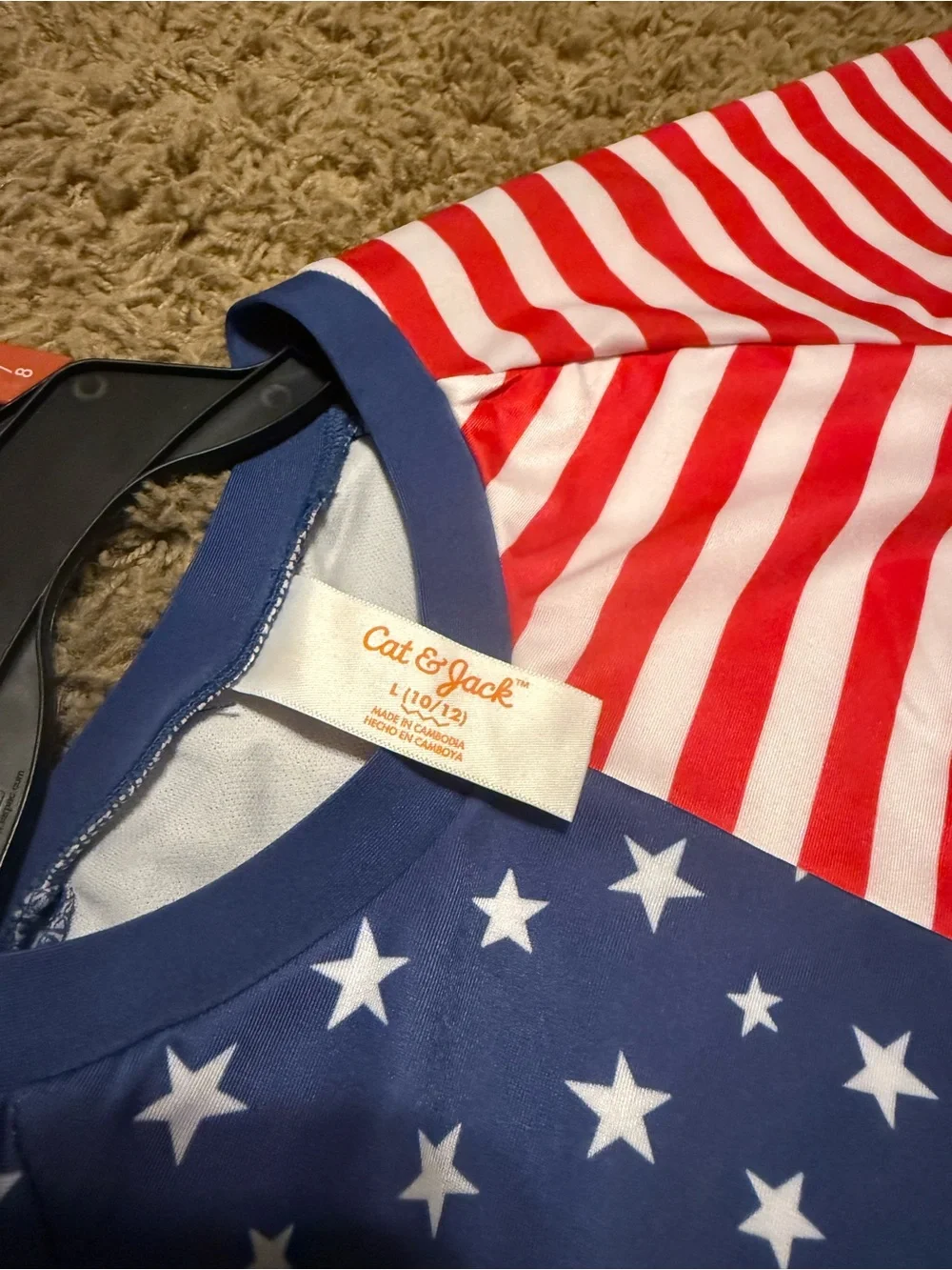 Cat & Jack Girls' Red, White & Blue Star-Striped Rashguard Swim Set